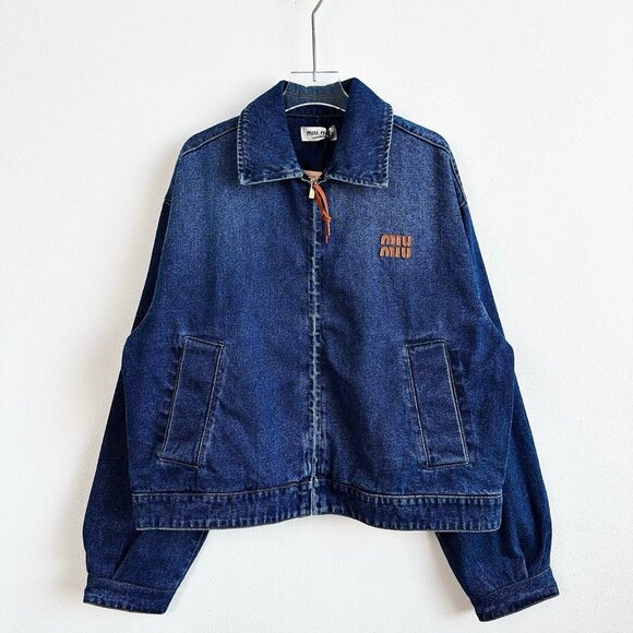 Miu Miu Women's Denim Trucker Jacket Blue - Picture 1 of 8